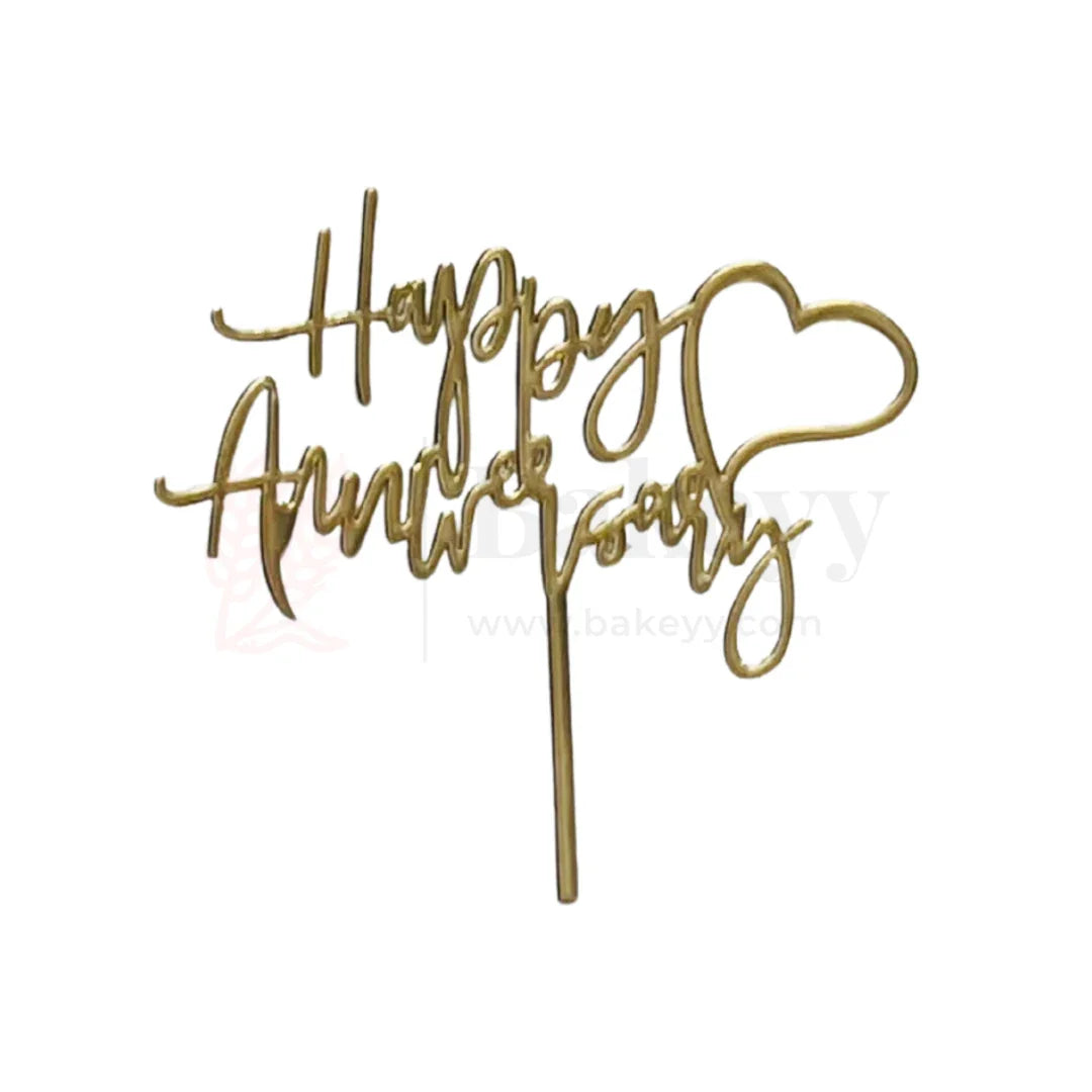 4" inch Happy Anniversary Cake Topper