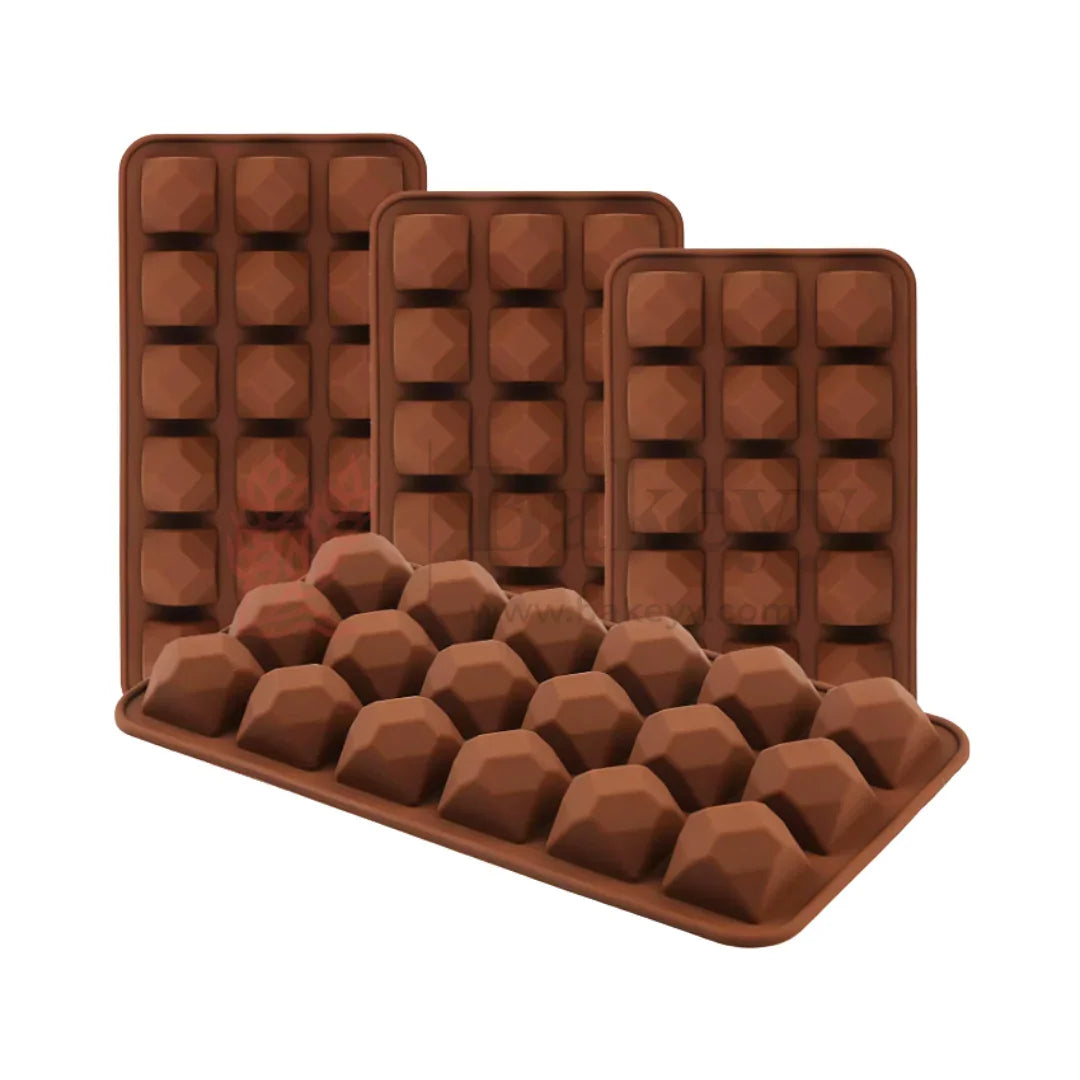 18-Cavity | Gemstone Silicone Chocolate Mould | Non-Stick Jewel Shape for Chocolates, Candies & Crafts | 1 Piece