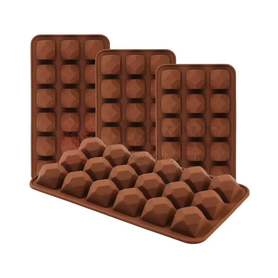 18-Cavity | Gemstone Silicone Chocolate Mould | Non-Stick Jewel Shape for Chocolates, Candies & Crafts | 1 Piece - Bakeyy.com - India - 18-Cavity | Gemstone Silicone Chocolate Mould | Non-Stick Jewel Shape for Chocolates, Candies & Crafts | 1 Piece - Default Title