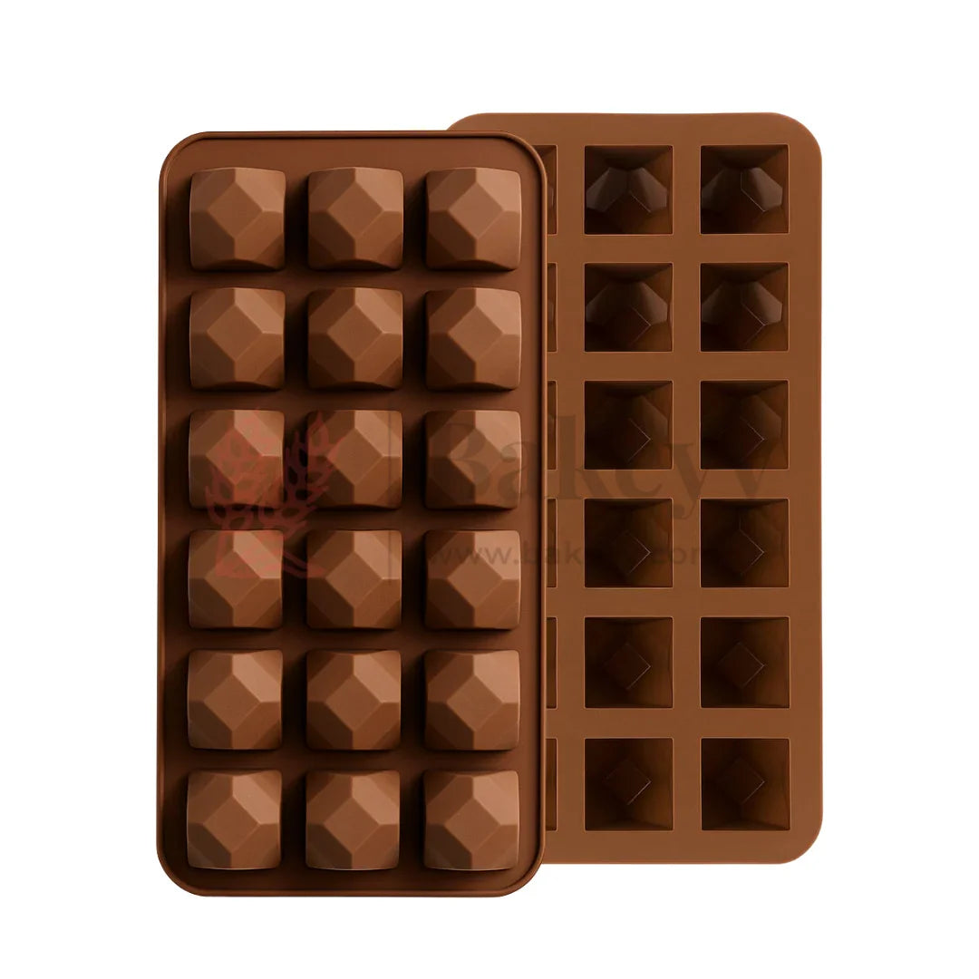 18-Cavity | Gemstone Silicone Chocolate Mould | Non-Stick Jewel Shape for Chocolates, Candies & Crafts | 1 Piece