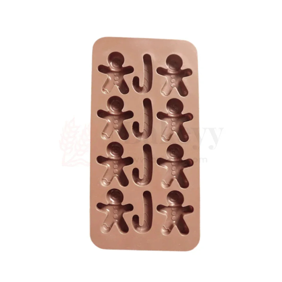 Gingerbread Man Silicone Chocolate Mould | Non-Stick Baking & Candy Making Tray | 1 Piece - Bakeyy.com - India - Gingerbread Man Silicone Chocolate Mould | Non-Stick Baking & Candy Making Tray | 1 Piece - Default Title
