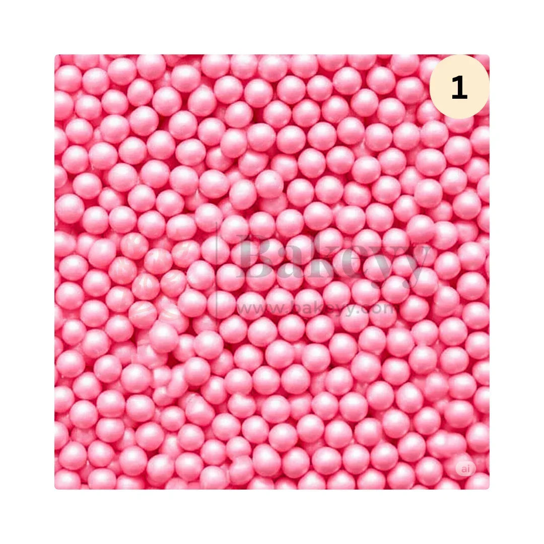 Round Ball Sprinkles - 200 Gram - Bakeyy.com - India - Round Ball Sprinkles - 200 Gram - 01 / Pink