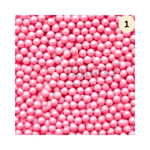 Round Ball Sprinkles - 200 Gram - Bakeyy.com - India - Round Ball Sprinkles - 200 Gram - 01 / Pink