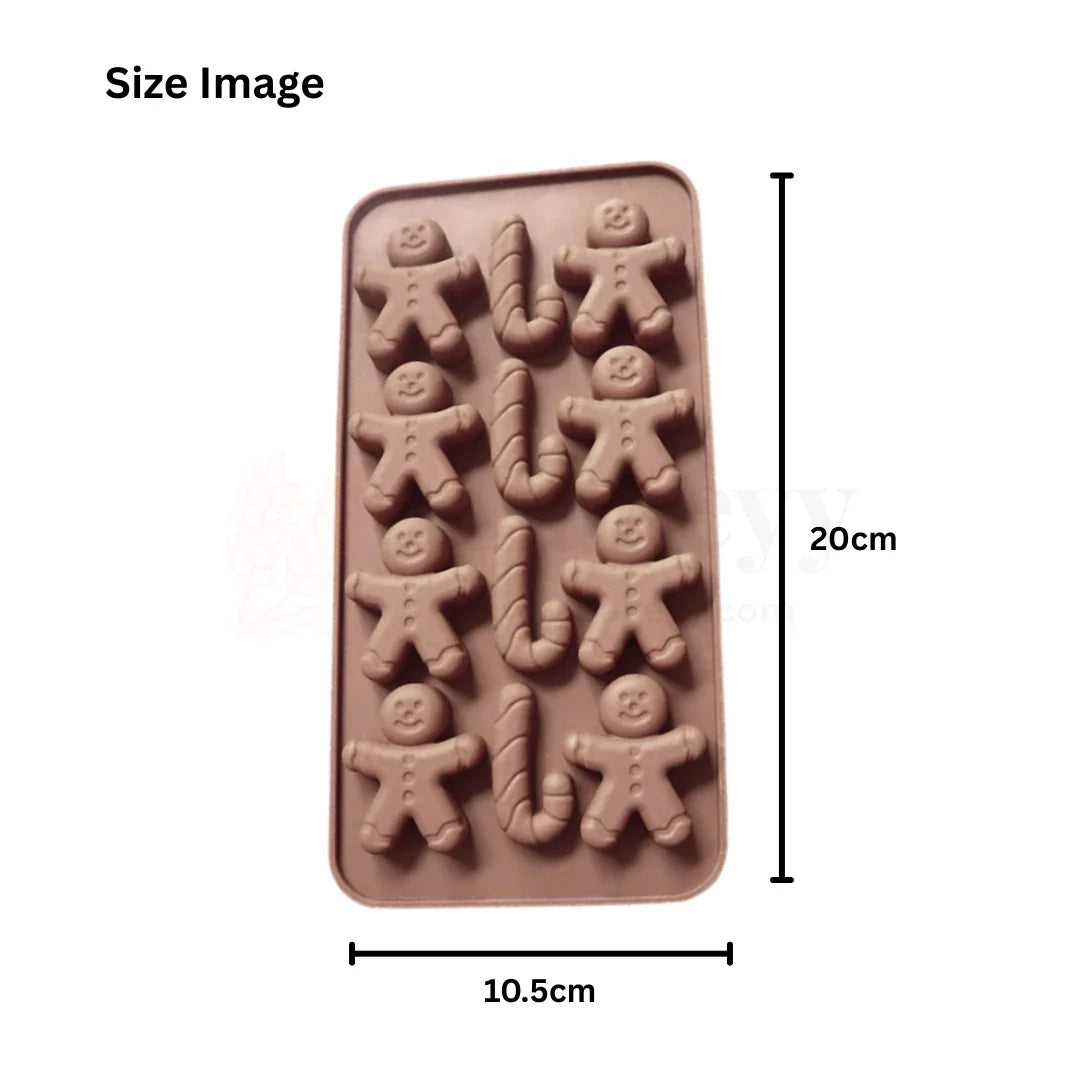 Gingerbread Man Silicone Chocolate Mould | Non-Stick Baking & Candy Making Tray | 1 Piece