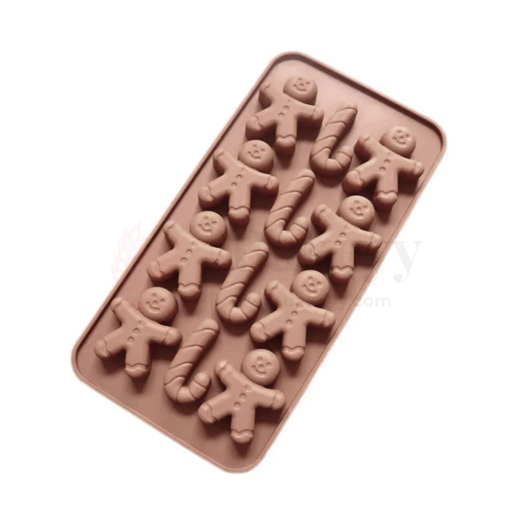 Gingerbread Man Silicone Chocolate Mould | Non-Stick Baking & Candy Making Tray | 1 Piece
