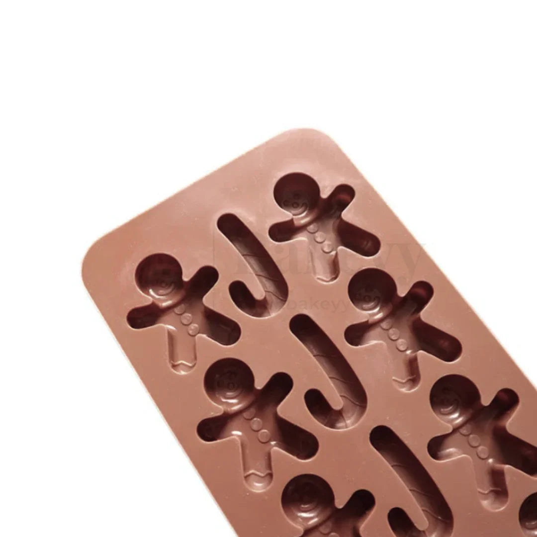 Gingerbread Man Silicone Chocolate Mould | Non-Stick Baking & Candy Making Tray | 1 Piece