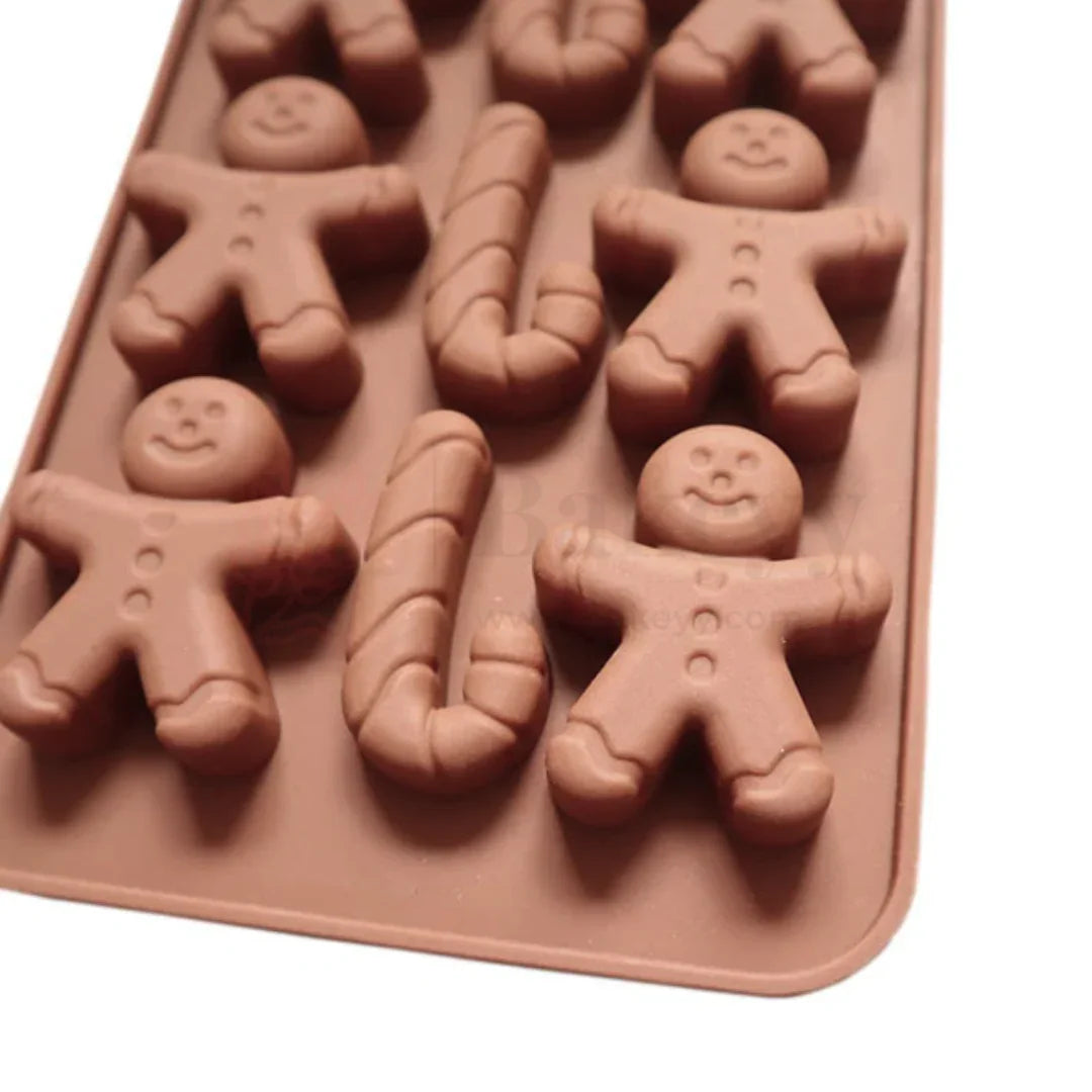 Gingerbread Man Silicone Chocolate Mould | Non-Stick Baking & Candy Making Tray | 1 Piece