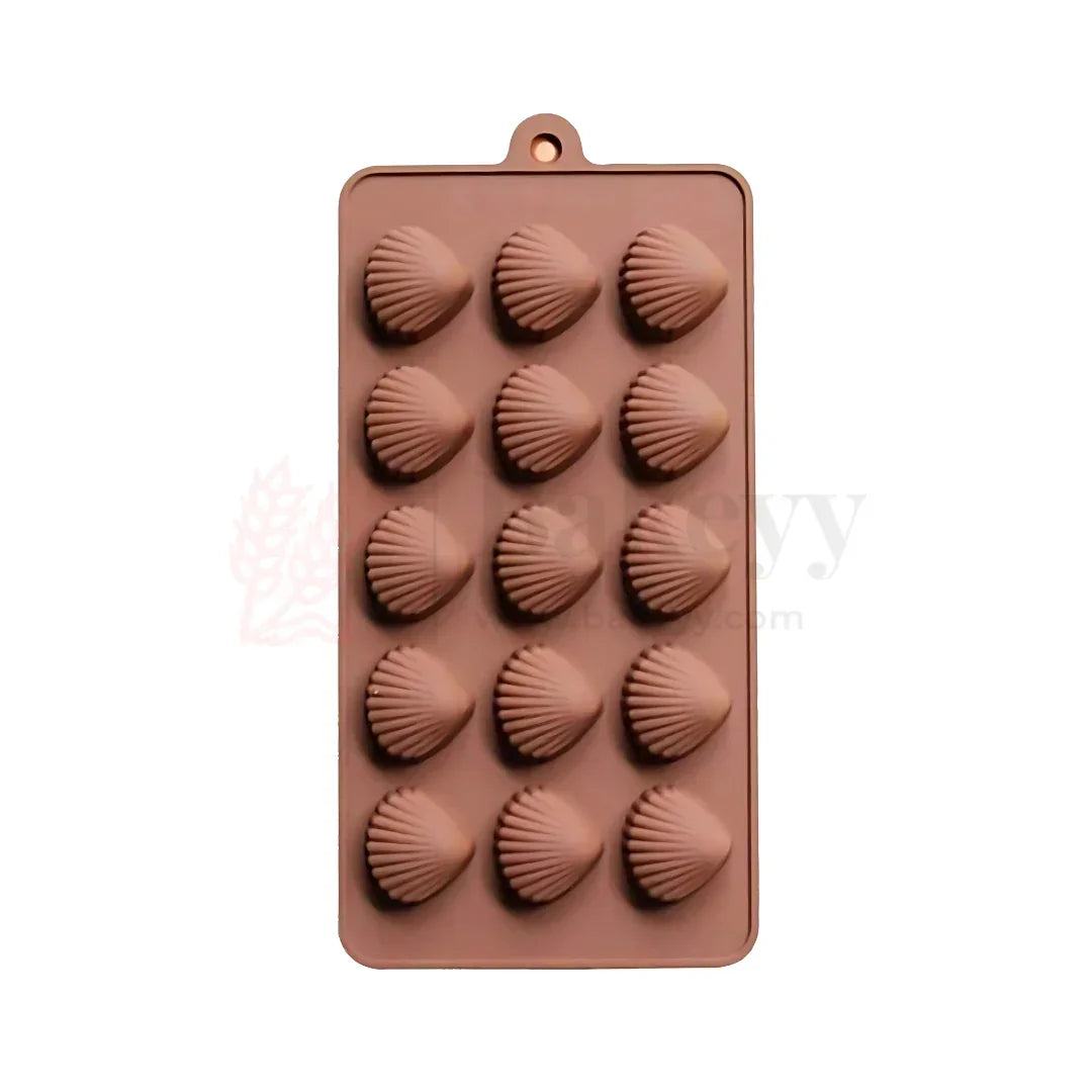15-Cavity | Sea Shell Shaped Silicone Chocolate Mould | Non-Stick Baking & Candy Making Tray | 1 Piece - Bakeyy.com - India - 15-Cavity | Sea Shell Shaped Silicone Chocolate Mould | Non-Stick Baking & Candy Making Tray | 1 Piece - Default Title