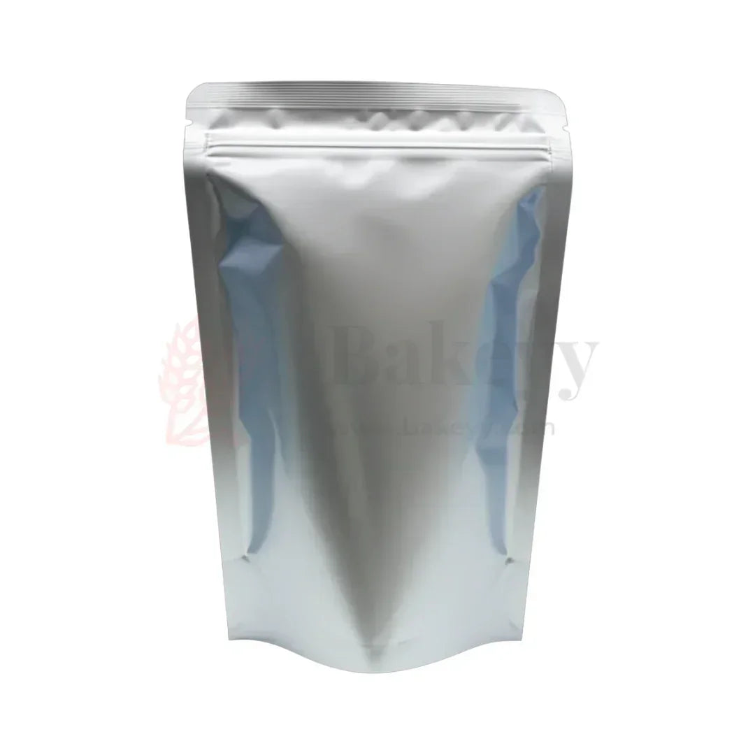 250 gm | Zip Lock Pouch | Silver Colour With Window | 13x22 CM | Standing Pouch | 110 GSM | Pack of 100