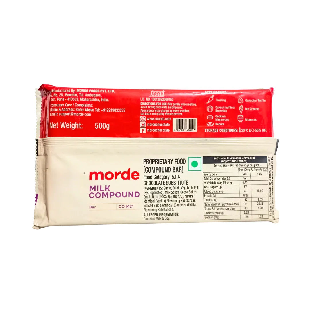 Morde Milk Compound Chocolate Bar | 500g