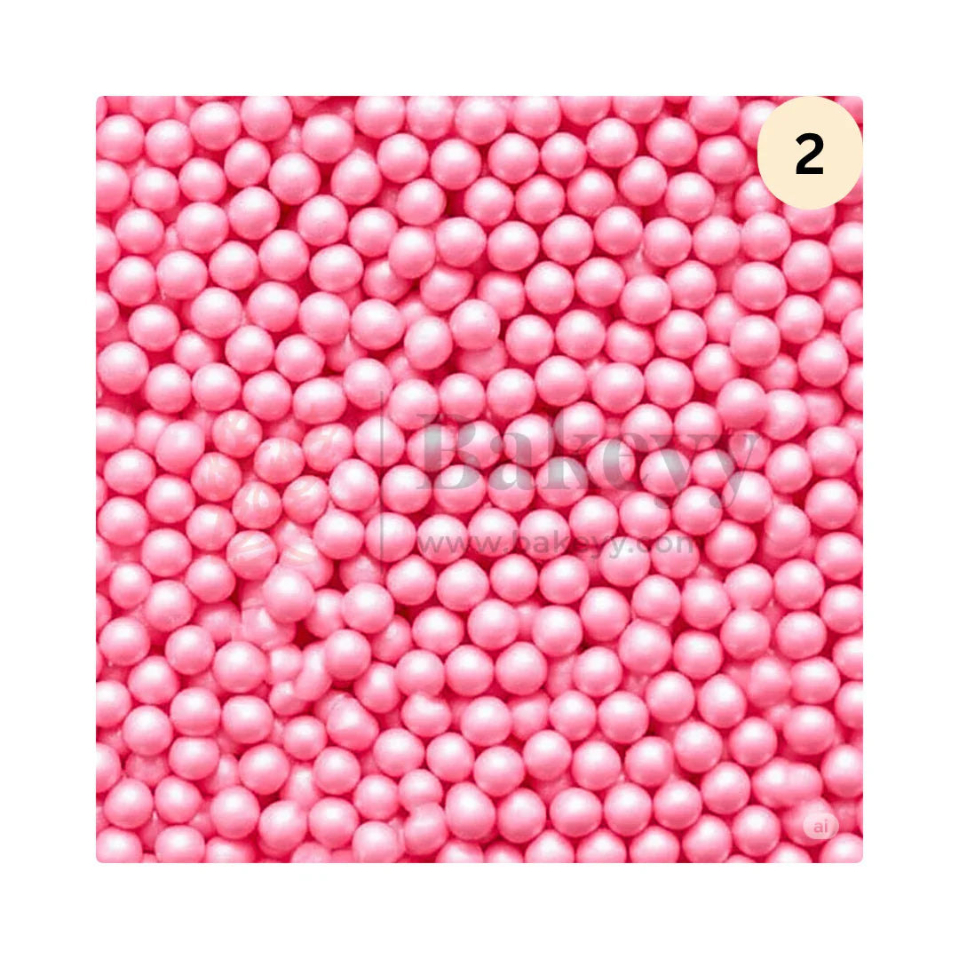 2 | Pink Edible Sprinkle Balls | Sprinkle for Cake, Cupcake, Brownies Decoration