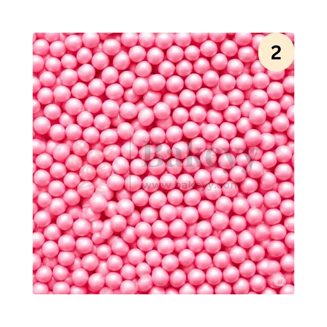 Round Ball Sprinkles - 200 Gram - Bakeyy.com - India - Round Ball Sprinkles - 200 Gram - 02 / Pink
