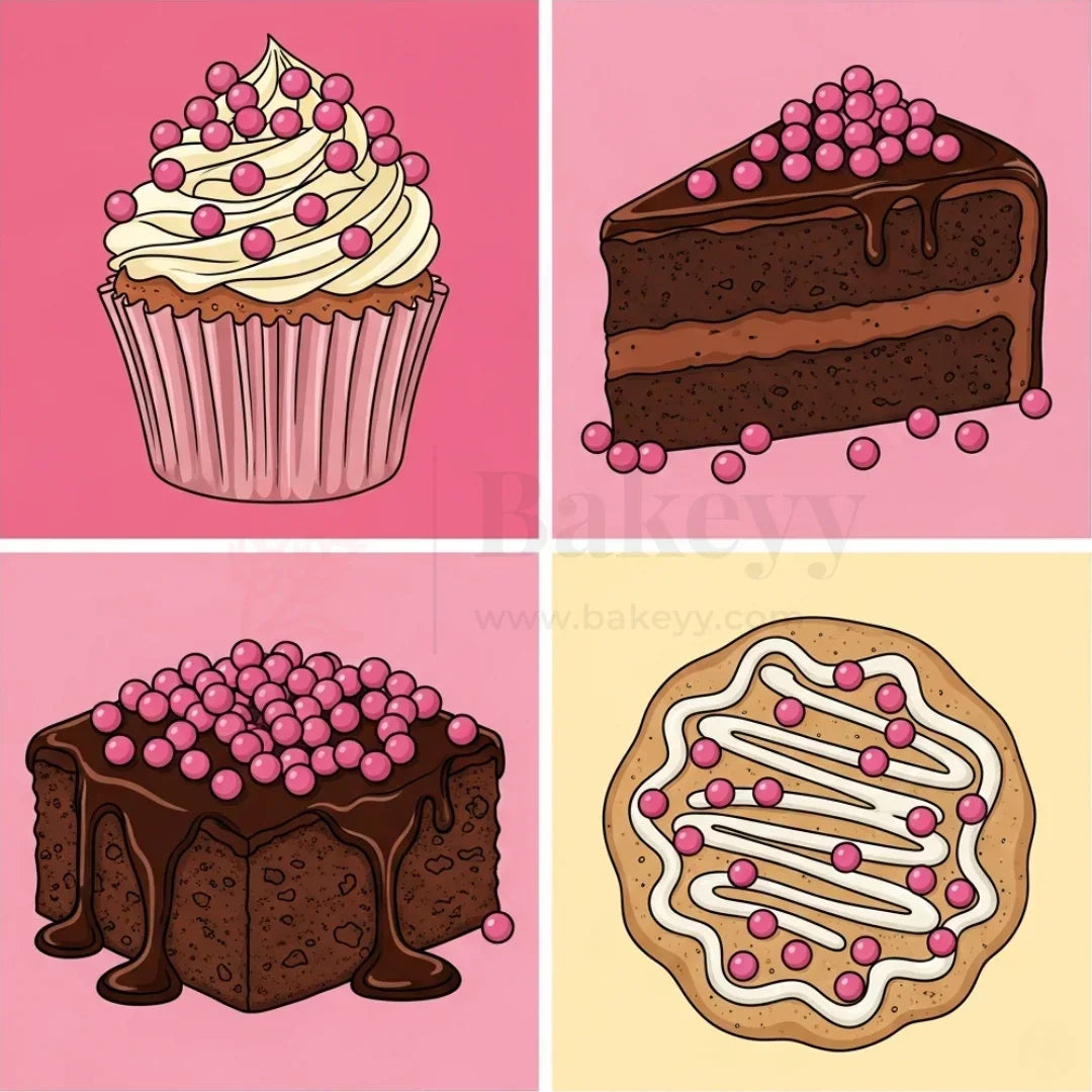 2 | Pink Edible Sprinkle Balls | Sprinkle for Cake, Cupcake, Brownies Decoration