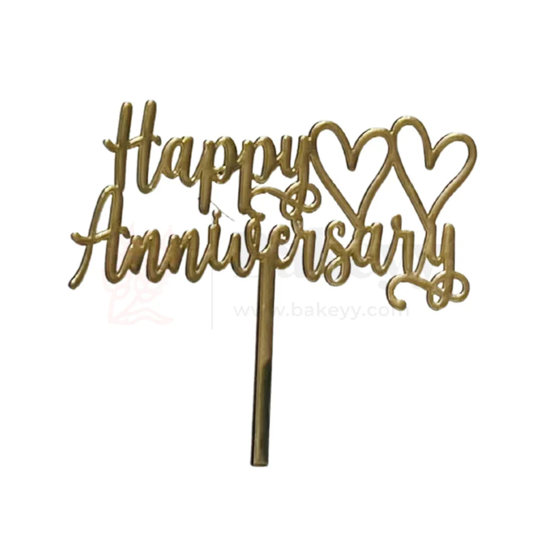 4" inch Happy Anniversary Cake Topper