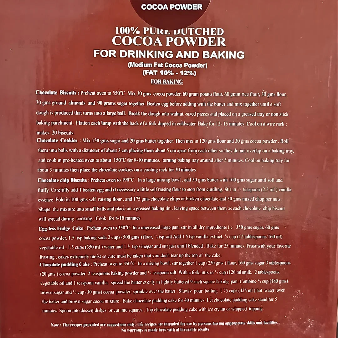 100 % Pure Dutched COCOA POWDER By JINDAL | Drinking and Baking Purpose | 950 Net Weight