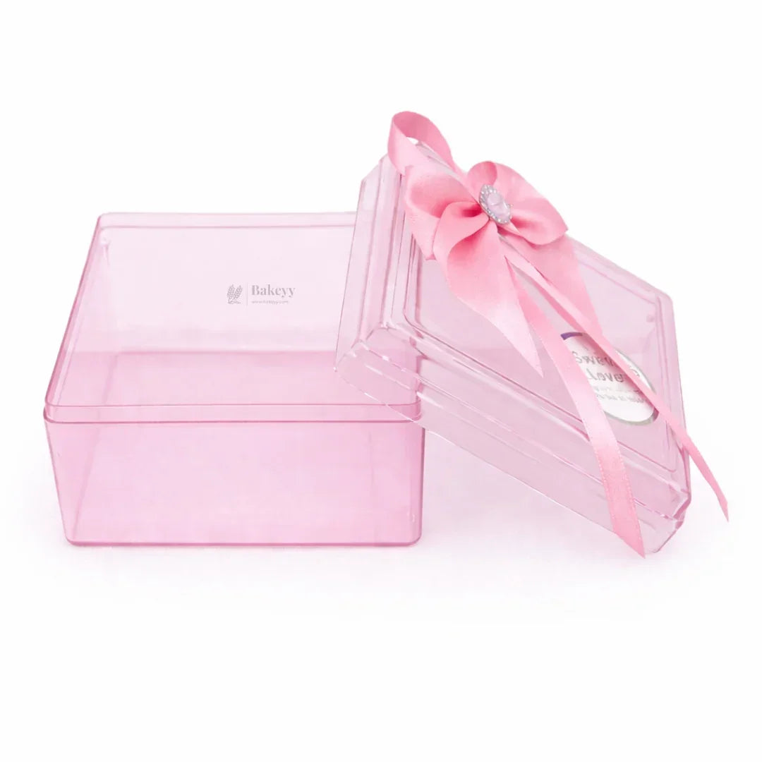 Square Decorative Acrylic Box | Empty Gift Box | Chocolate Box | Sweet Box | Jewellery Box | Plastic Box | Pack of 12 - Bakeyy.com - India - Square Decorative Acrylic Box | Empty Gift Box | Chocolate Box | Sweet Box | Jewellery Box | Plastic Box | Pack of 12 - Red 480.00