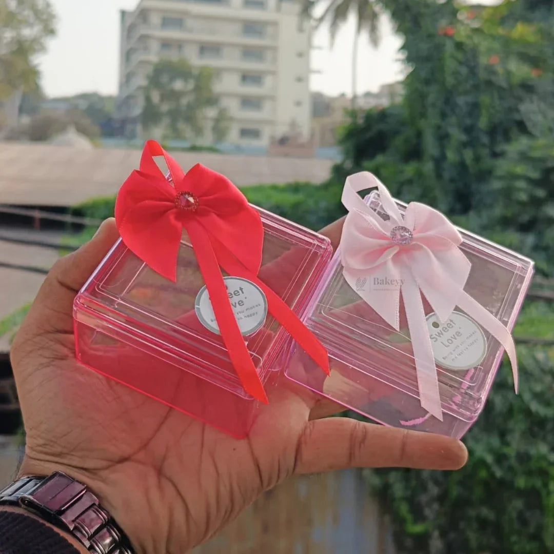 Square Decorative Acrylic Box | Empty Gift Box | Chocolate Box | Sweet Box | Jewellery Box | Plastic Box | Pack of 12 - Bakeyy.com - India - Square Decorative Acrylic Box | Empty Gift Box | Chocolate Box | Sweet Box | Jewellery Box | Plastic Box | Pack of 12 - Red 480.00