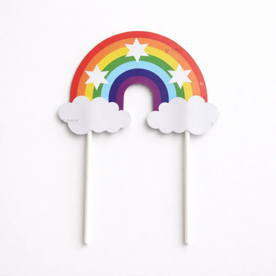 Rainbow Paper Cake Topper | Cute Cloud & Rainbow Designs for Cakes, Cupcakes & Dessert Tables | Pack of 5