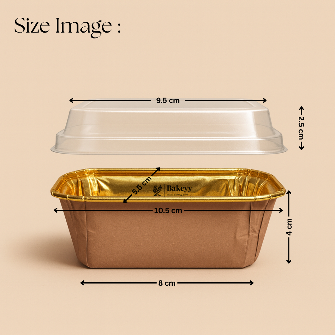 Rectangle Bake N Serve with Gold Foiling | Pack of 50