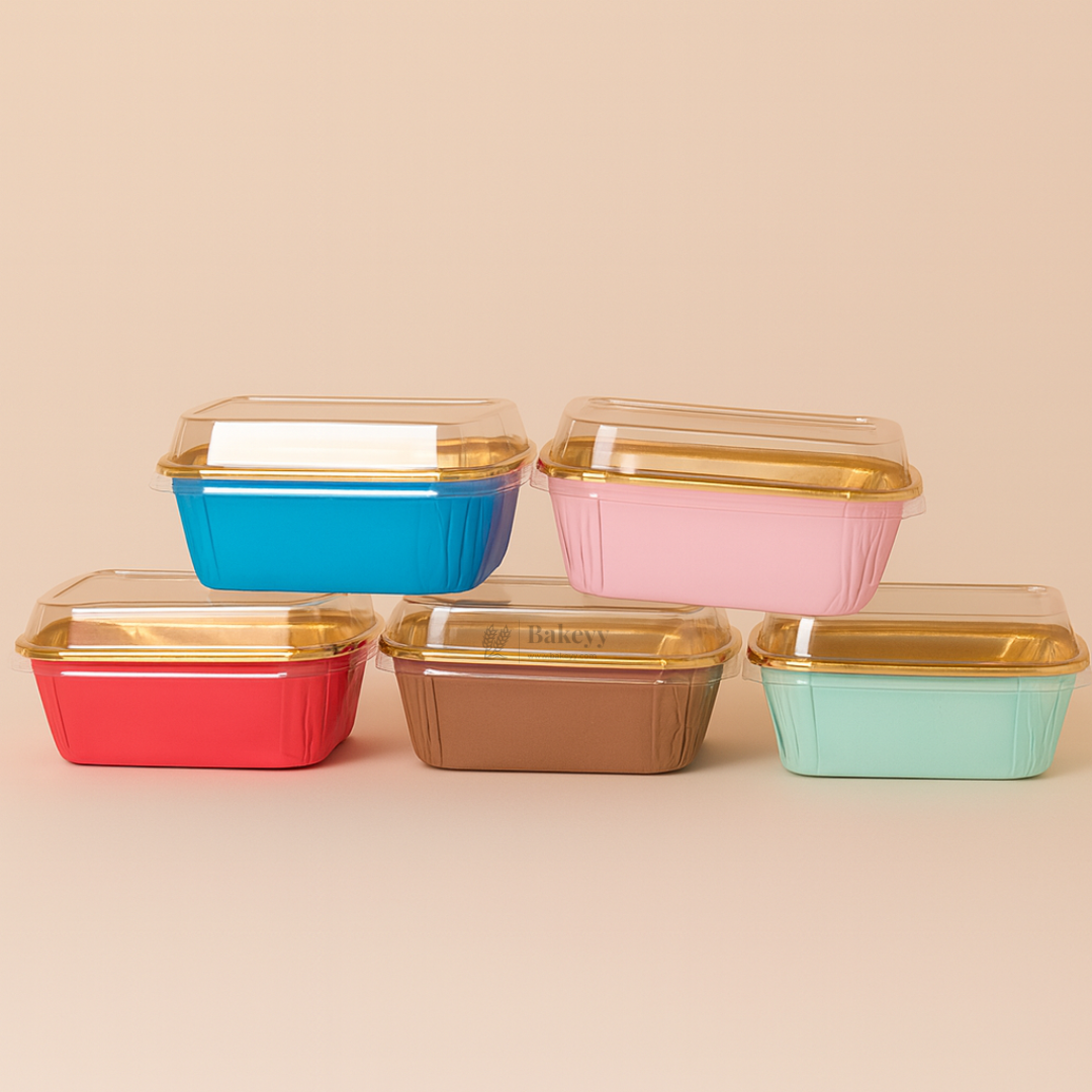 Rectangle Bake N Serve with Gold Foiling | Pack of 50