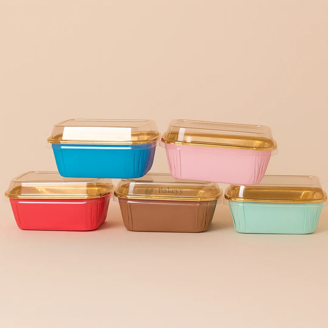 Rectangle Bake N Serve with Gold Foiling | Pack of 50