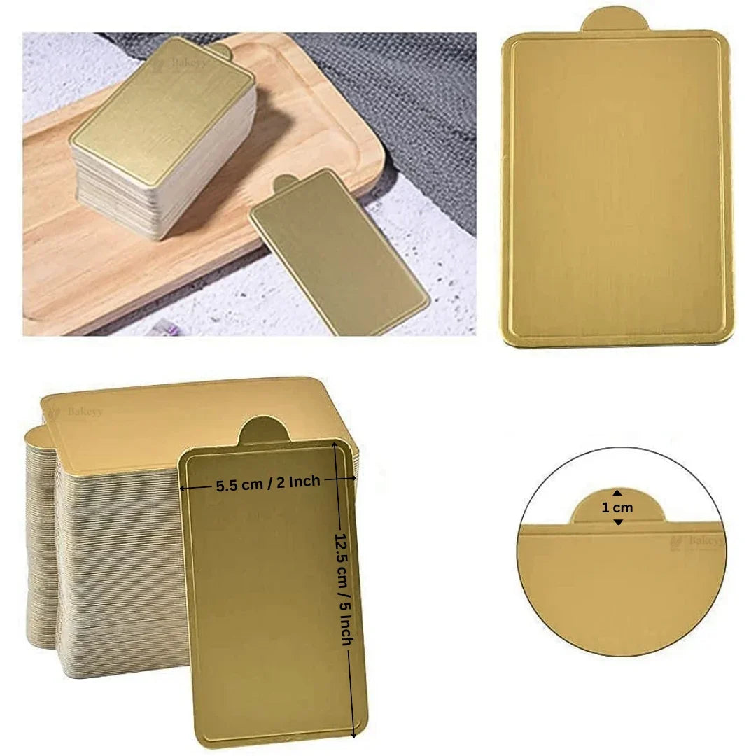 Rectangle Pastry Base | Gold Finish Dessert Display Base | Pack of 50