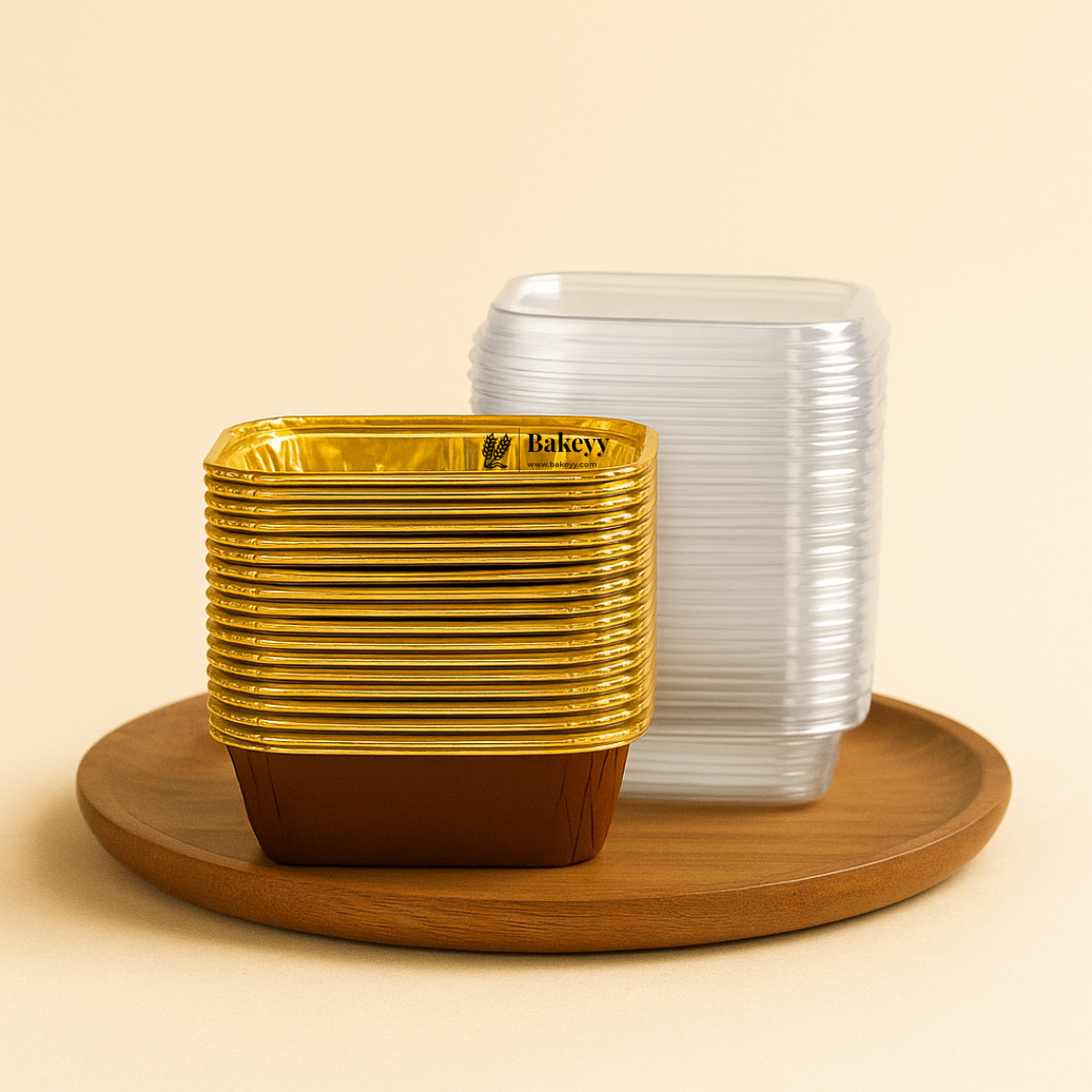 Rectangle Bake N Serve with Gold Foiling | Pack of 50