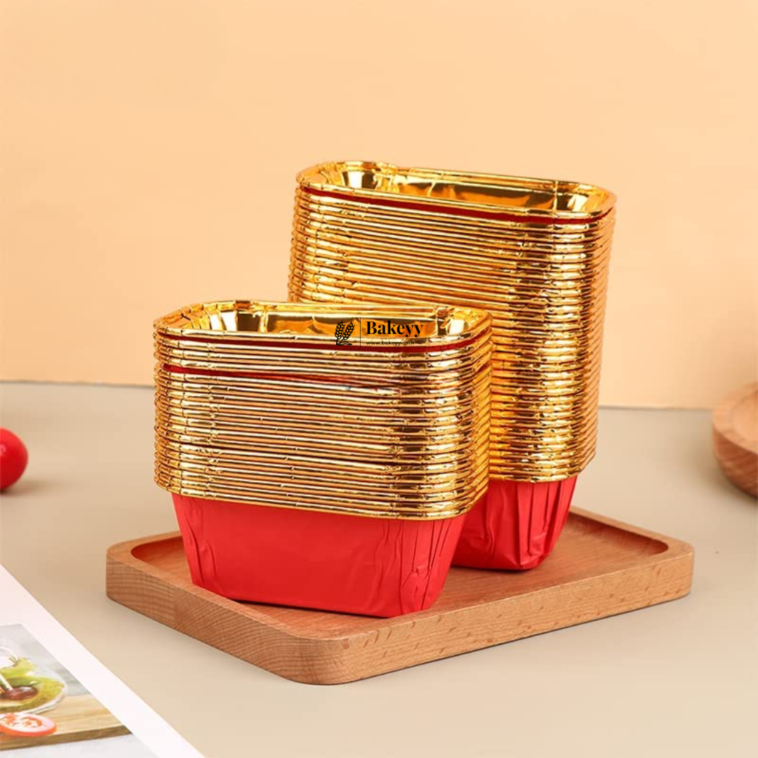 Rectangle Bake N Serve with Gold Foiling | Pack of 50