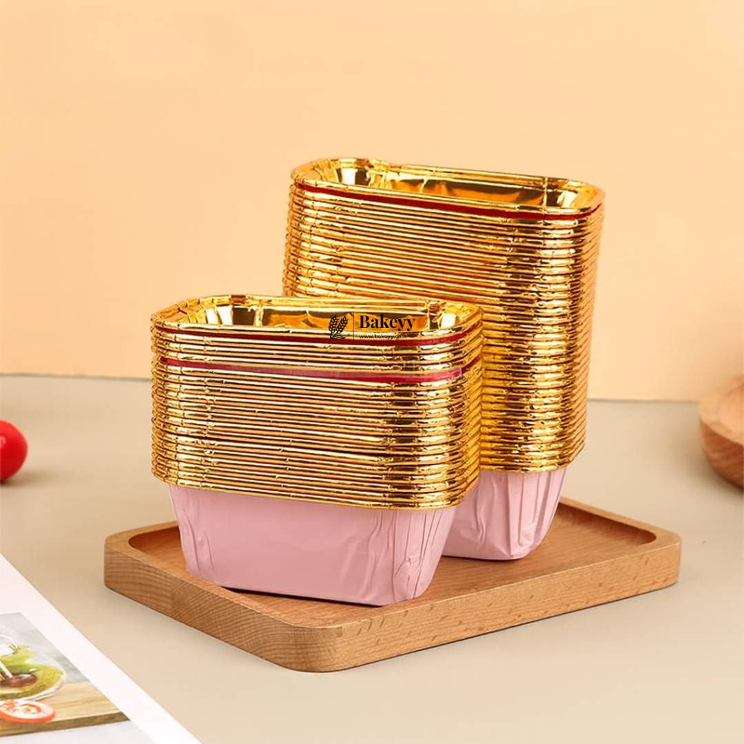 Rectangle Bake N Serve with Gold Foiling | Pack of 50