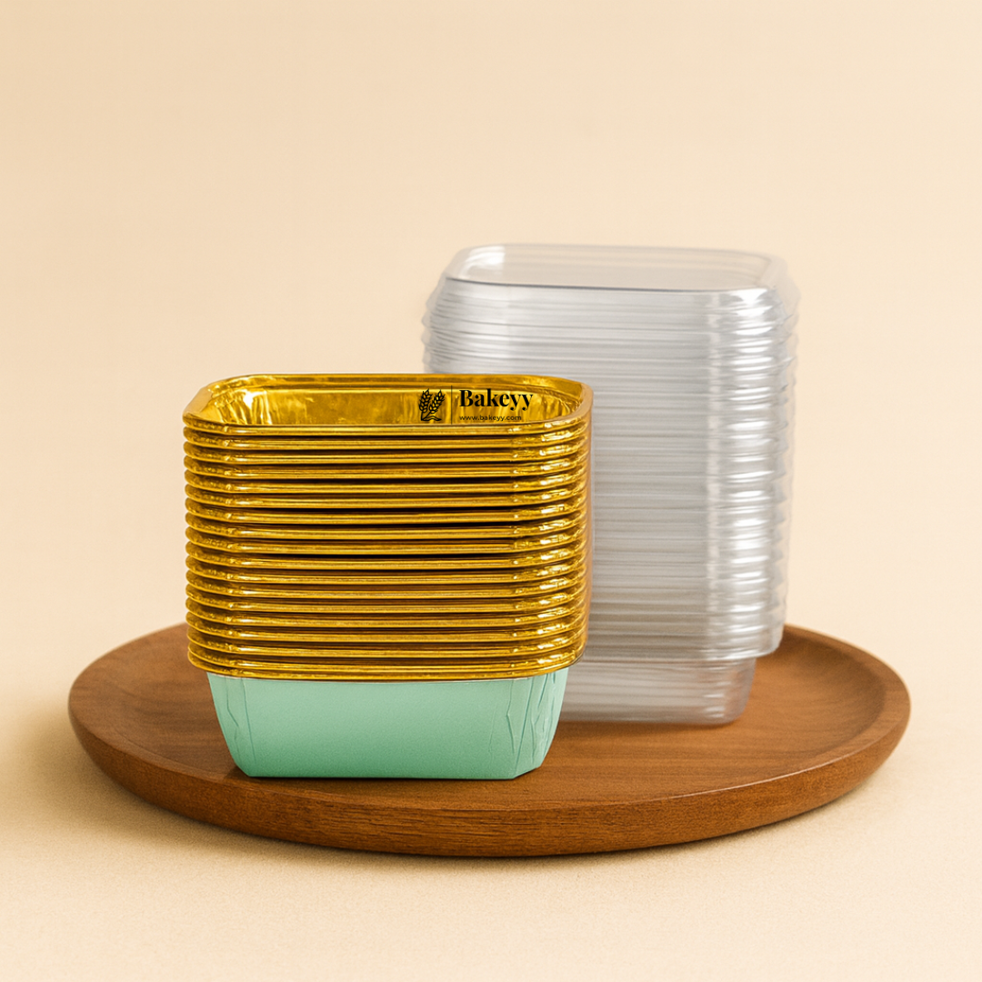 Rectangle Bake N Serve with Gold Foiling | Pack of 50