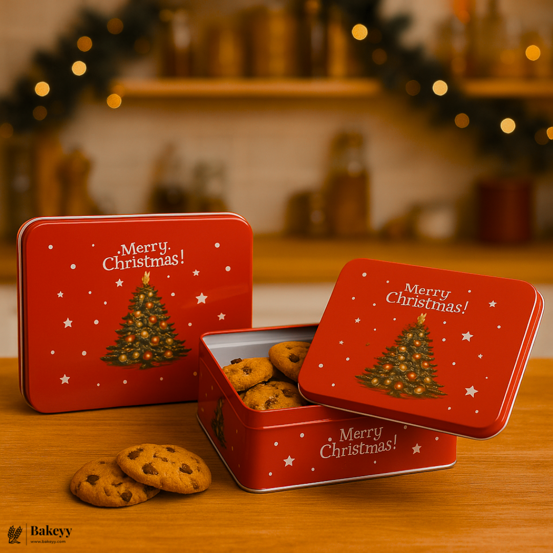 Rectangle Christmas Gift Storage Box | Christmas Cookie & Chocolate Tin Box | Pack of 6