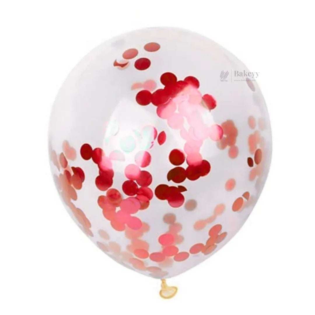 Red Balloon Set – Latex & Confetti Combo Party Decoration Combo 10 pc Set 1 Piece