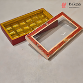 Red Floral Border Window Sweet & Chocolate Gift Box | With & Without Cavity | Multiple Capacities