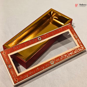 Red Floral Border Window Sweet & Chocolate Gift Box | With & Without Cavity | Multiple Capacities