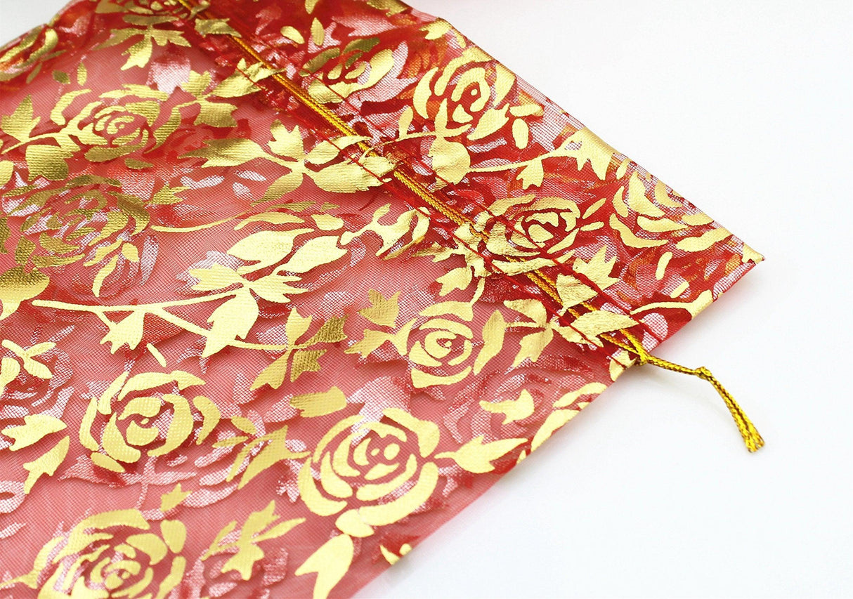 8x10 cm | Printed Organza Potli Bags | Pack of 70 | Red Colour | Candy Bag | - Bakeyy.com - India - 8x10 cm | Printed Organza Potli Bags | Pack of 70 | Red Colour | Candy Bag | - Default Title