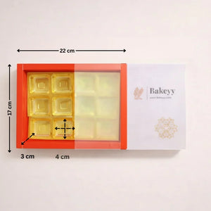 Red Sliding Chocolate Box with Gold Cavity Premium Rigid Gift Box for Chocolates Pack of 10