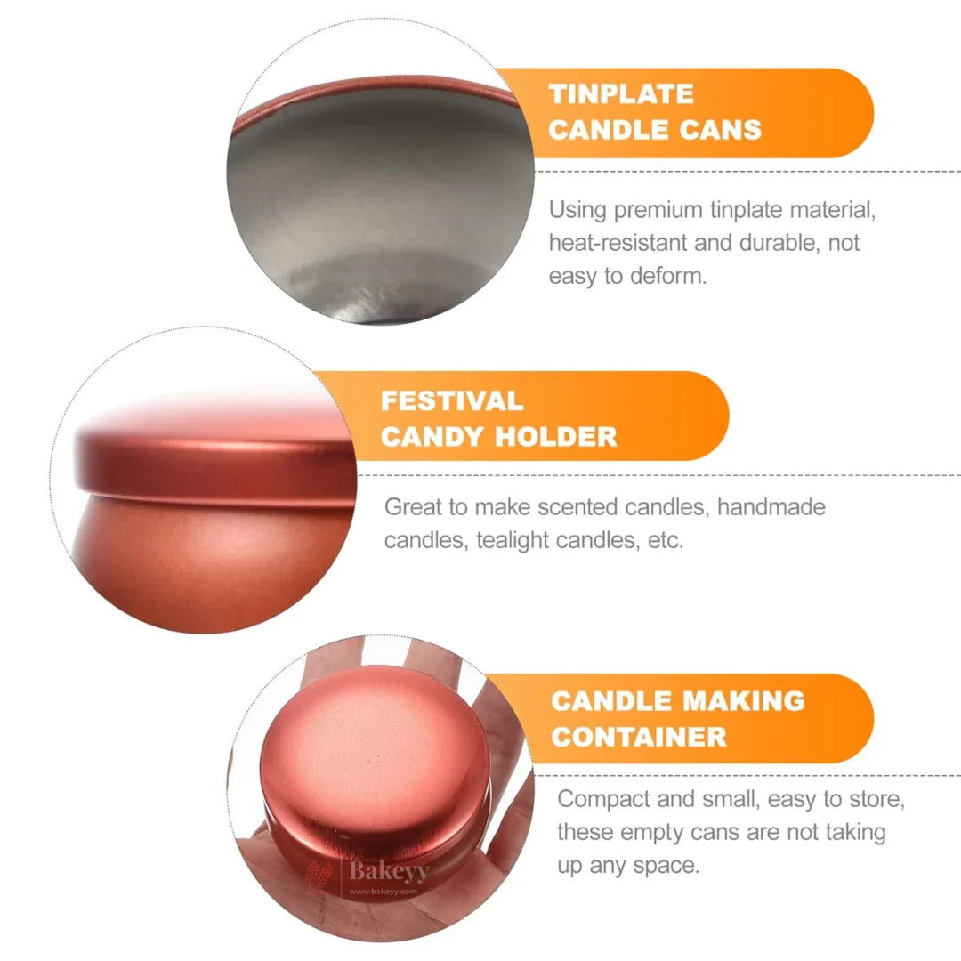 Red metal candle tin box for candle making, gift packaging, and storage from Bakeyy.com