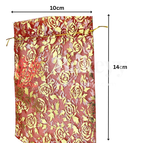 10x14 CM | Printed Organza Potli Bags | Red Colour | Candy Bag |Pack of 70 - Bakeyy.com - India - 10x14 CM | Printed Organza Potli Bags | Red Colour | Candy Bag |Pack of 70 - Default Title