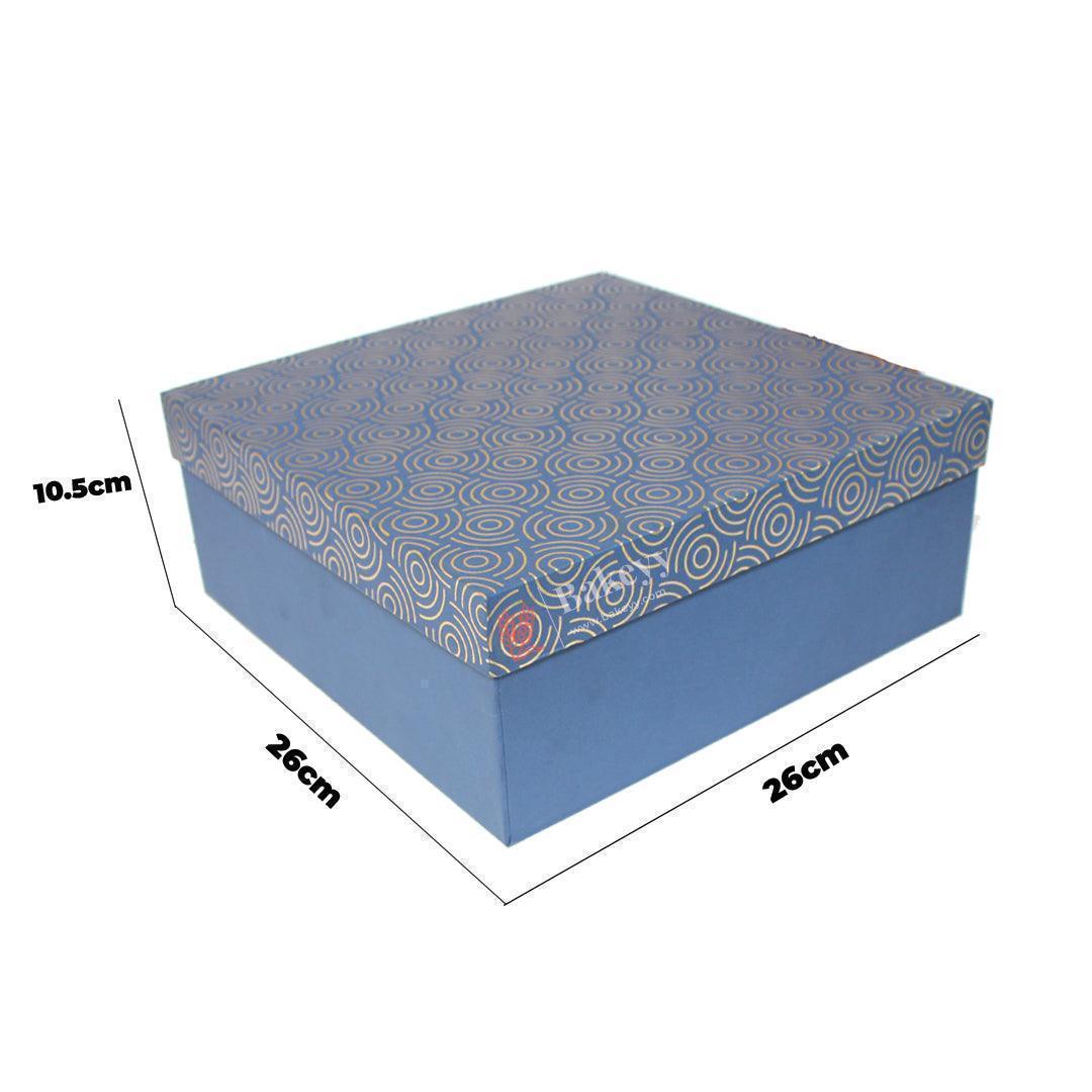 Rigid Gift Box with Jute Bags | Hamper Box | Square Shape | - Bakeyy.com - India - Rigid Gift Box with Jute Bags | Hamper Box | Square Shape | - Blue