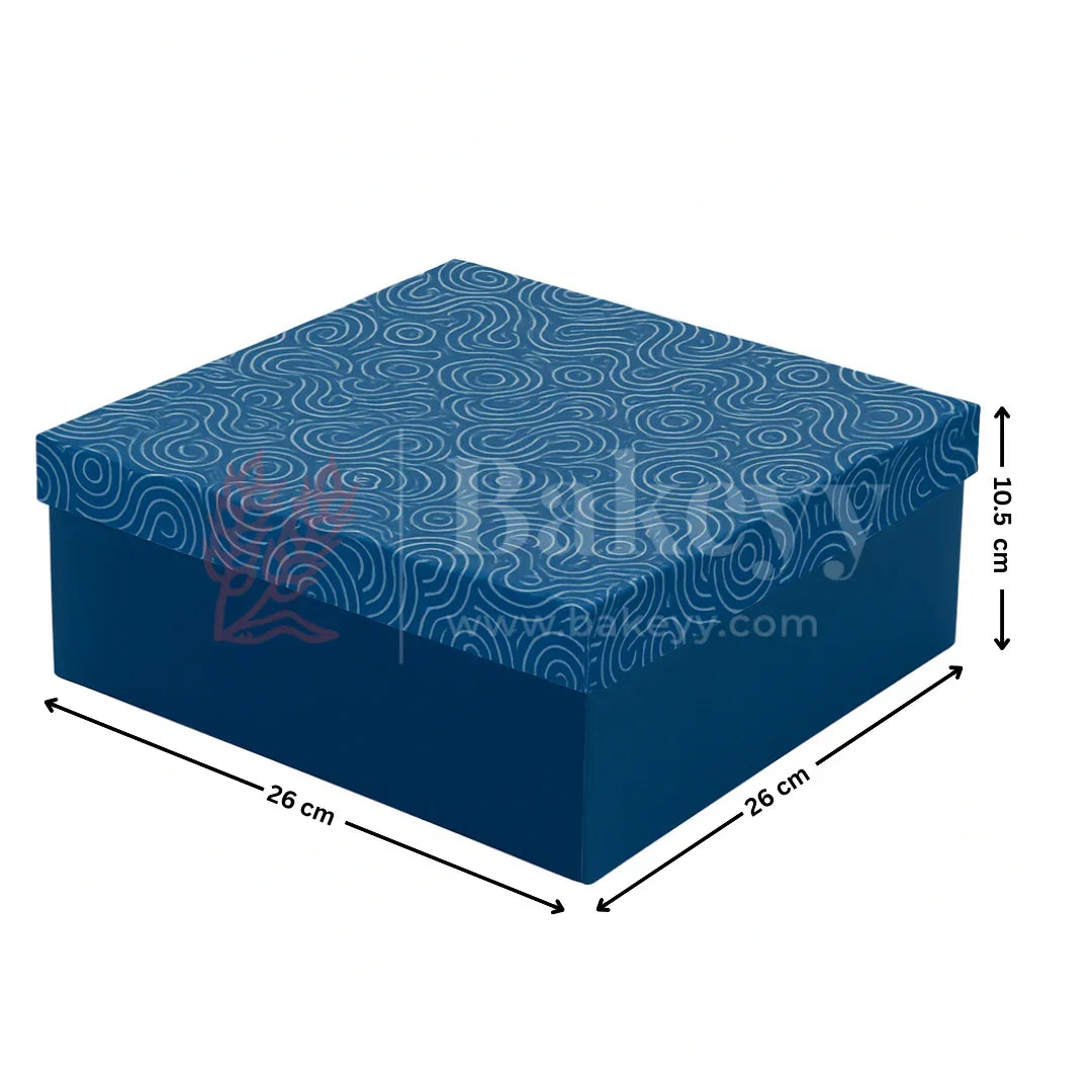 10x10x4 Inch | Rigid Square Shaped Gift Box | Hamper Box | Royal blue | 1 Piece - Bakeyy.com - India - 10x10x4 Inch | Rigid Square Shaped Gift Box | Hamper Box | Royal blue | 1 Piece - Default Title