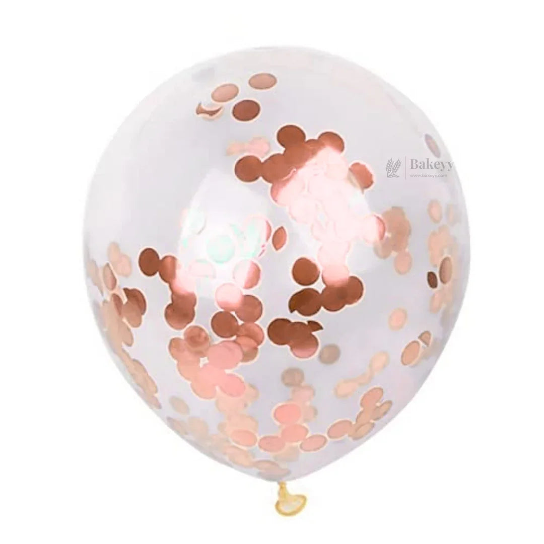 Rose Gold Balloon Set – Latex & Confetti Combo Party Decoration Combo 10 pc Set 1 Piece