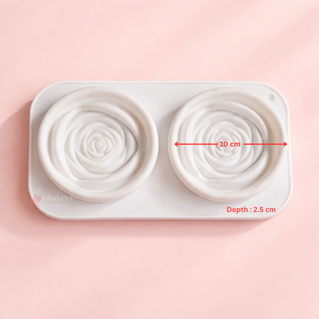 Silicone Rose Shape Silicone Mould | 2 Cavities | 1 Piece