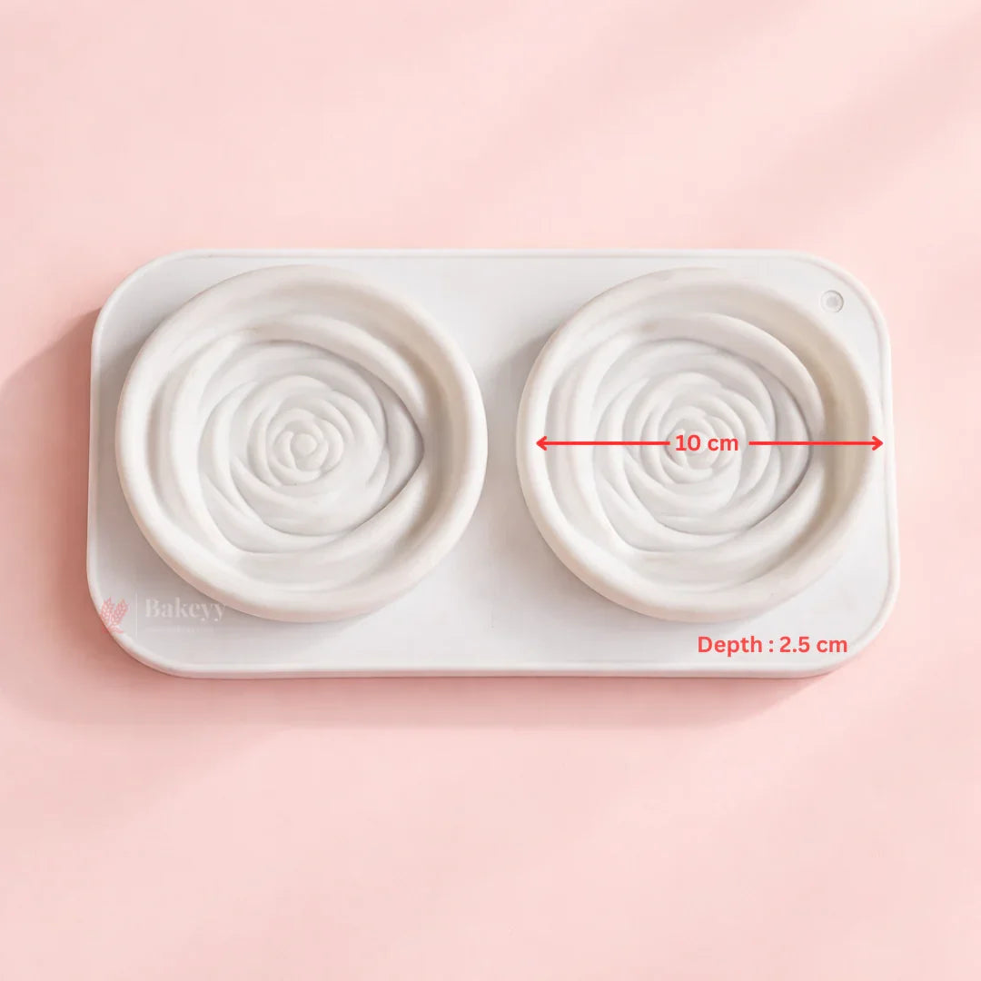 Silicone Rose Shape Silicone Mould | 2 Cavities | 1 Piece