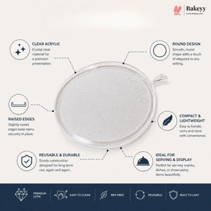 Round Dessert Tray | Clear Pastry Base for Cake & Brownies | Pack of 50