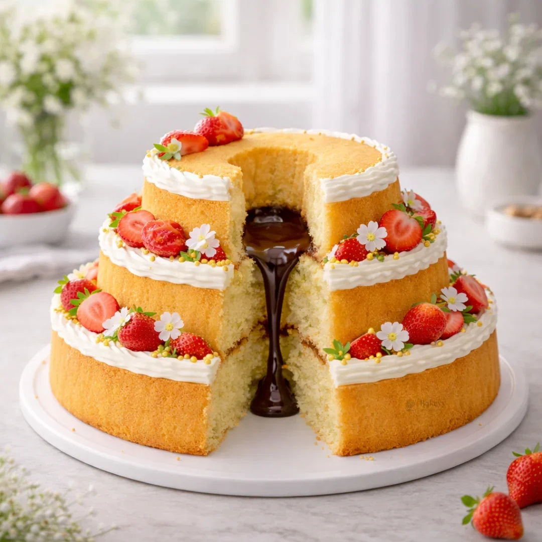 Aluminium Cake Mould | 3 Story cake Mould | Detachable Tube Mould for Sponge, Pound & Ring Cakes | Pack of 1