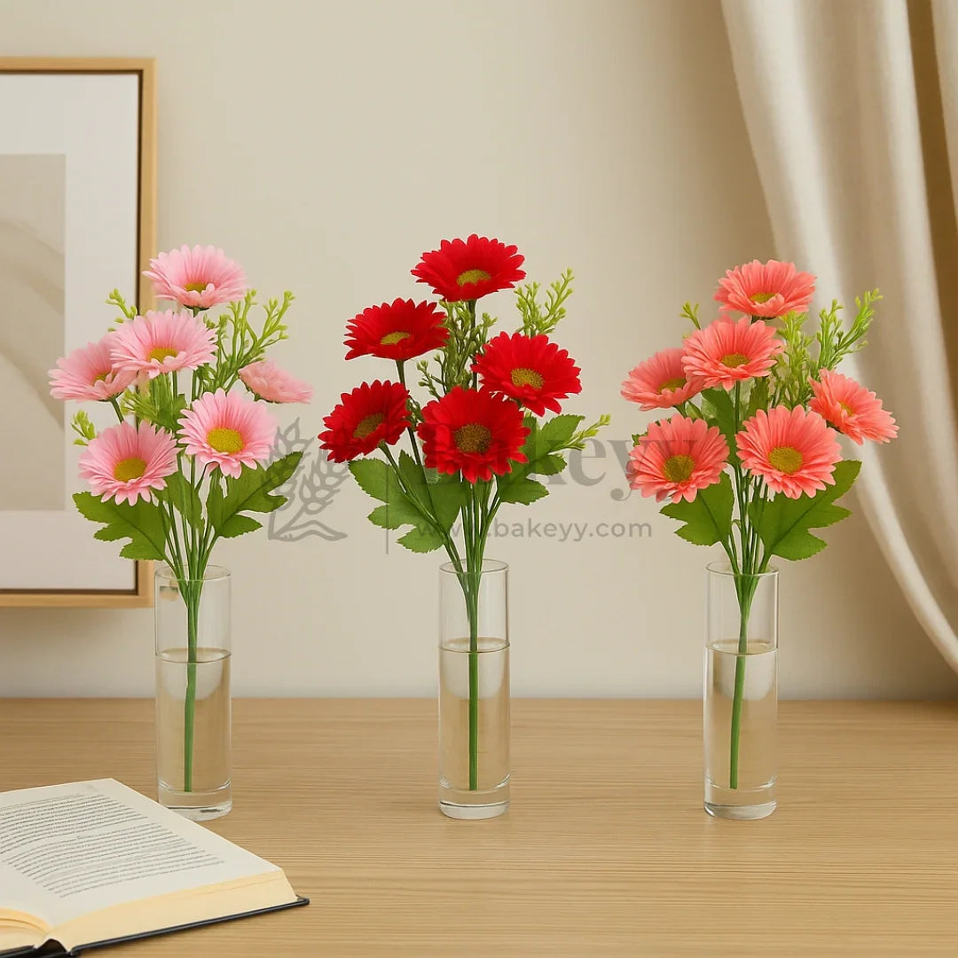 Artificial Daisy Flower Bunch – 48cm | Floral Bouquet for Vase, Gifting & Home Decor | Pack of 1