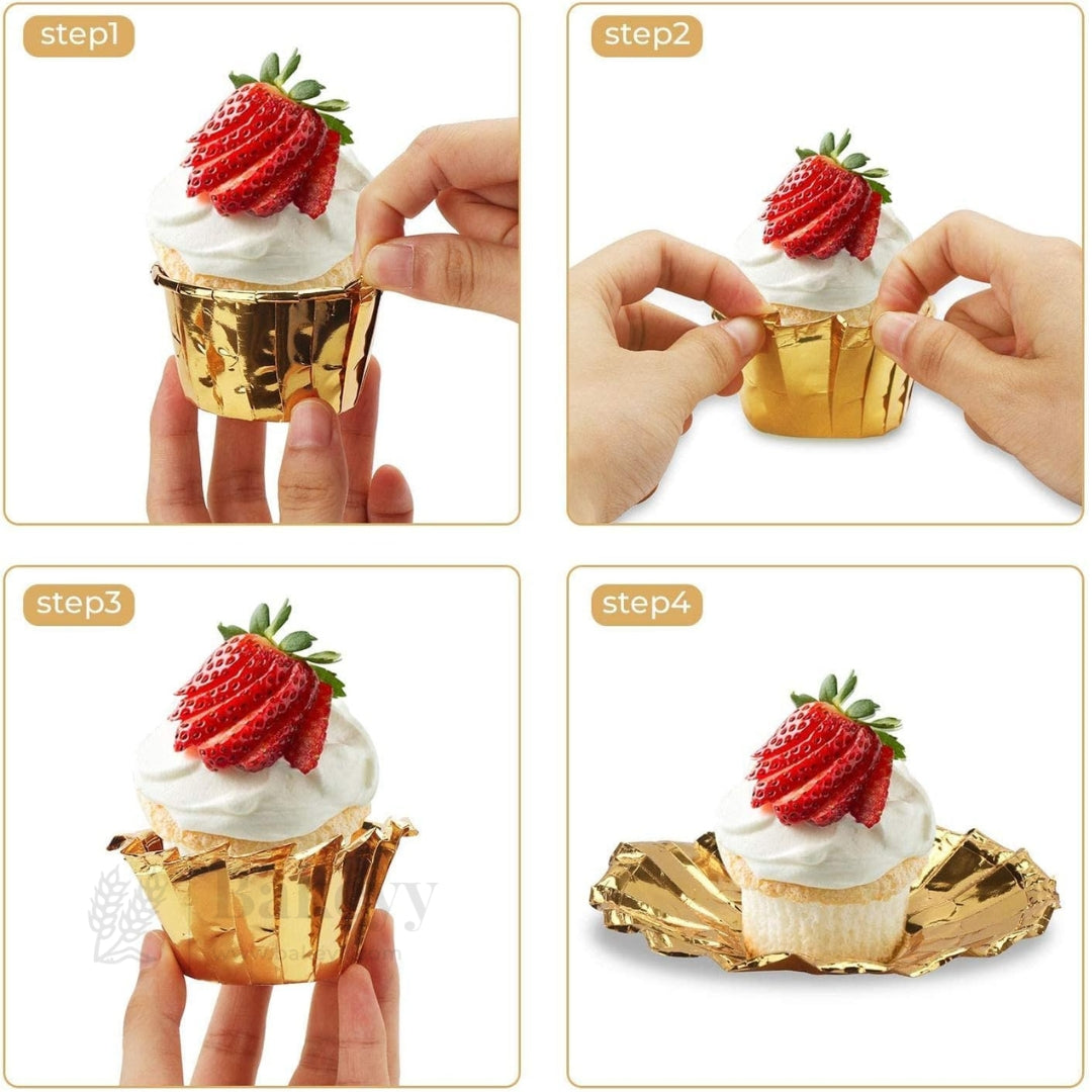 Round Bake n Serve with Gold Lining | Pack of 50
