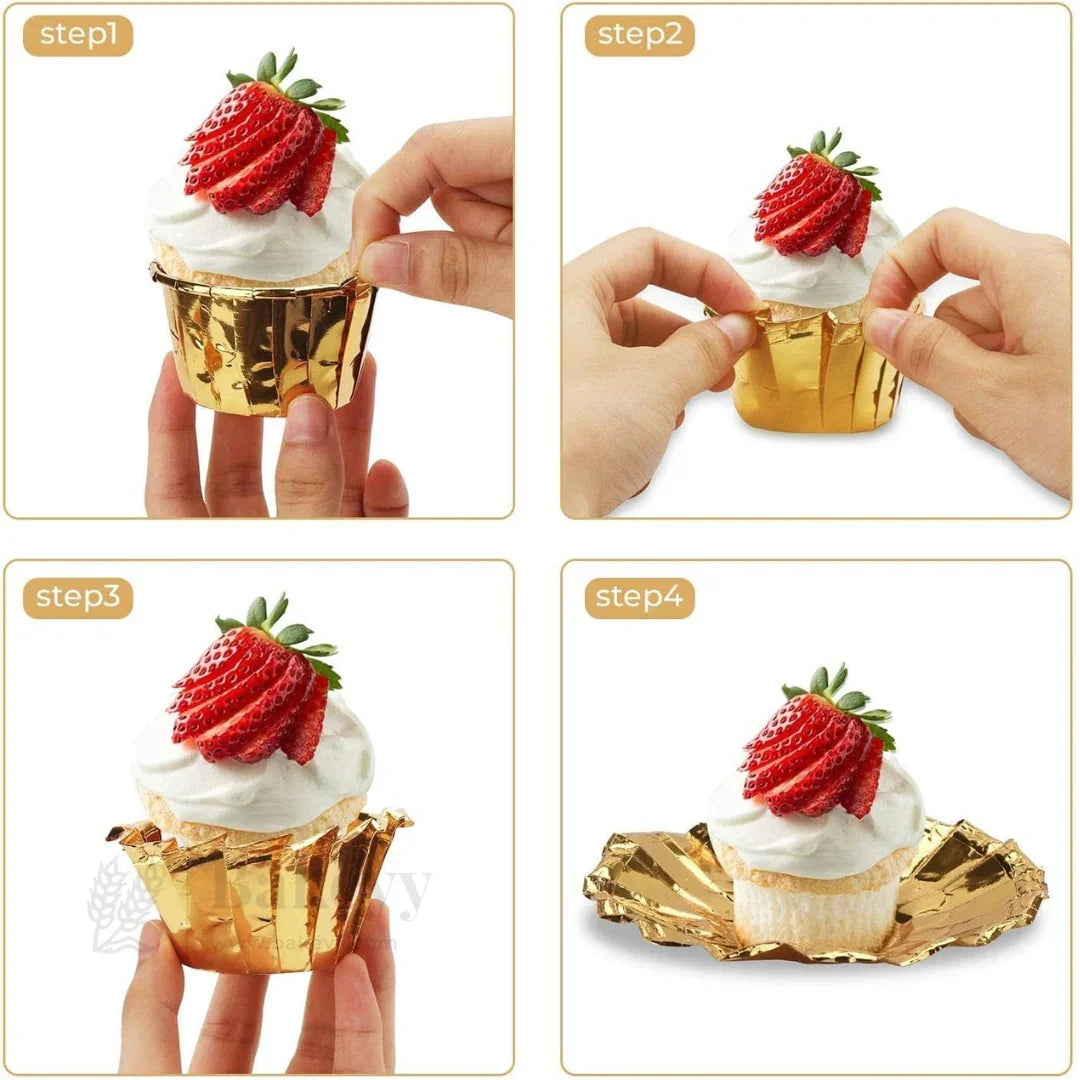 Round Bake n Serve with Gold Lining | Pack of 50
