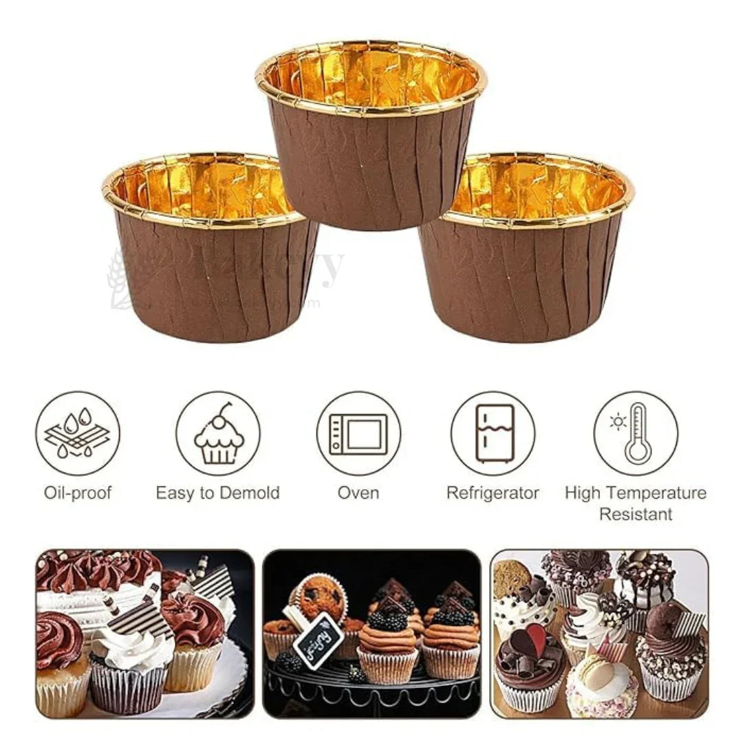 Round Bake n Serve with Gold Lining | Pack of 50