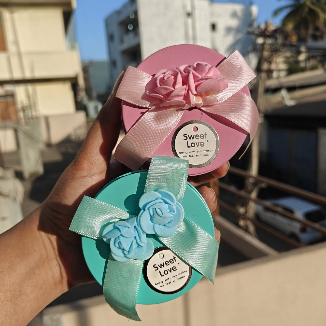 Round Empty Decorative Tin Box | Gift Box | Sweet Box | Jewellery Box | Luxury Box